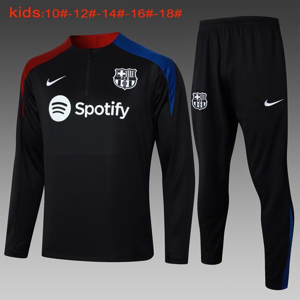 Niños Sudadera De Training Barcelona 2024/2025 Negro Azul 3